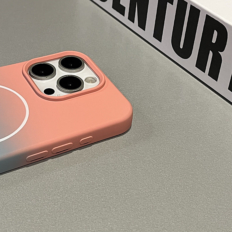 Gradient Thin Circle Magnetic Phone Case For iPhone