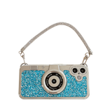 Diamond Camera Phone Case with Lanyard For iPhone