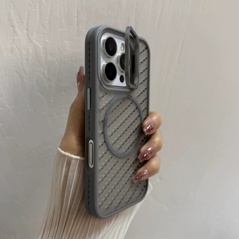 Lens Bracket Magnetic Phone Case For iPhone