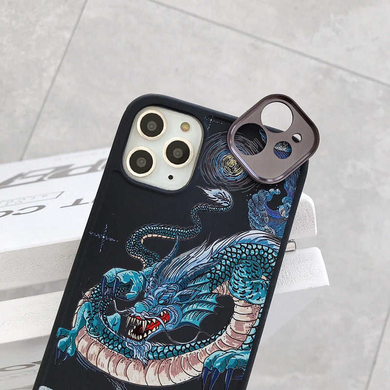 Dragon Pattern Soft Shell Phone Case For iPhone