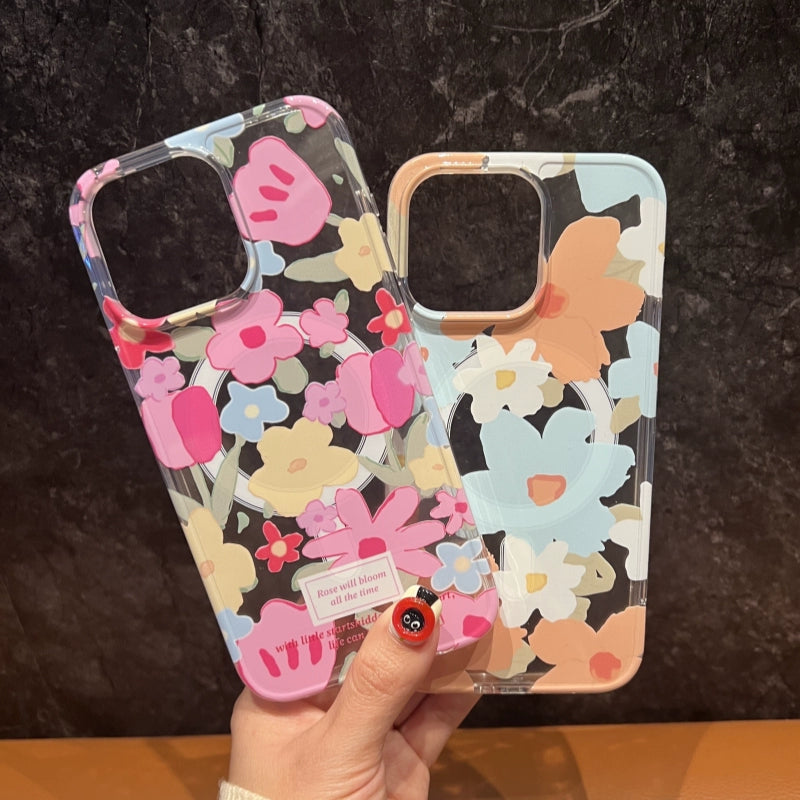 Flower Magnetic Phone Case For iPhone
