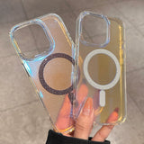 Gradient Transparent Magnetic Phone Case For iPhone