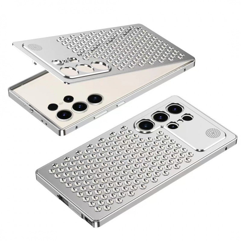 Metal Snap Button Aromatherapy Aluminum Alloy Cooling Case for Samsung