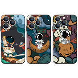 Cartoon Moon Astronaut Case for IPhone