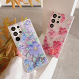 Oil Painting Flower Pattern Noctilucent Case For Samsung