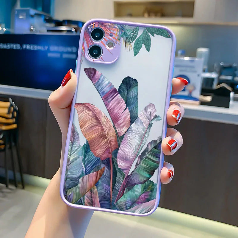 Palm tree Leaves Plant Flower Phone Case For iPhone