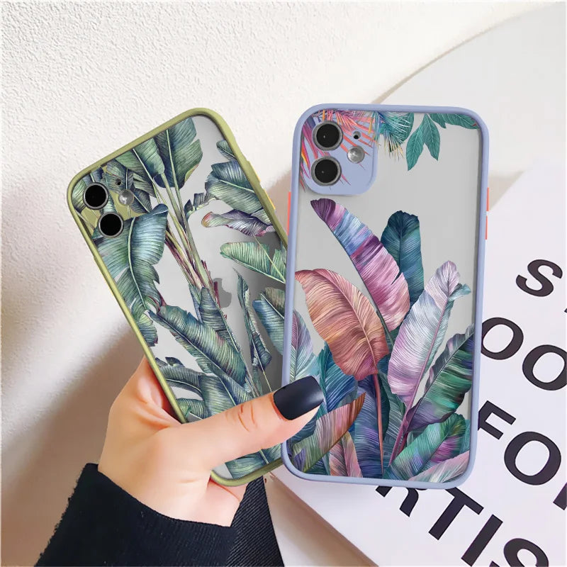 Palm tree Leaves Plant Flower Phone Case For iPhone