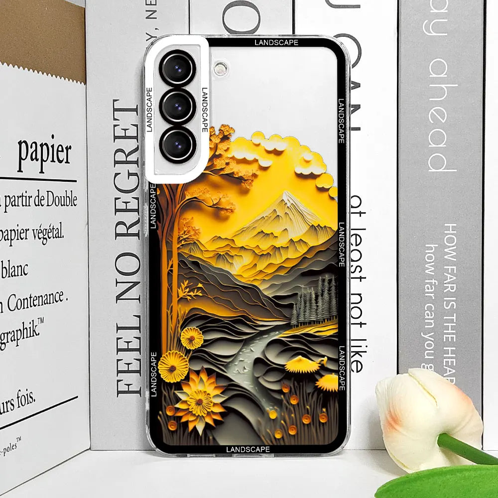 Printing Landscape Creative Mountain Transparent Phone Cases for Samsung