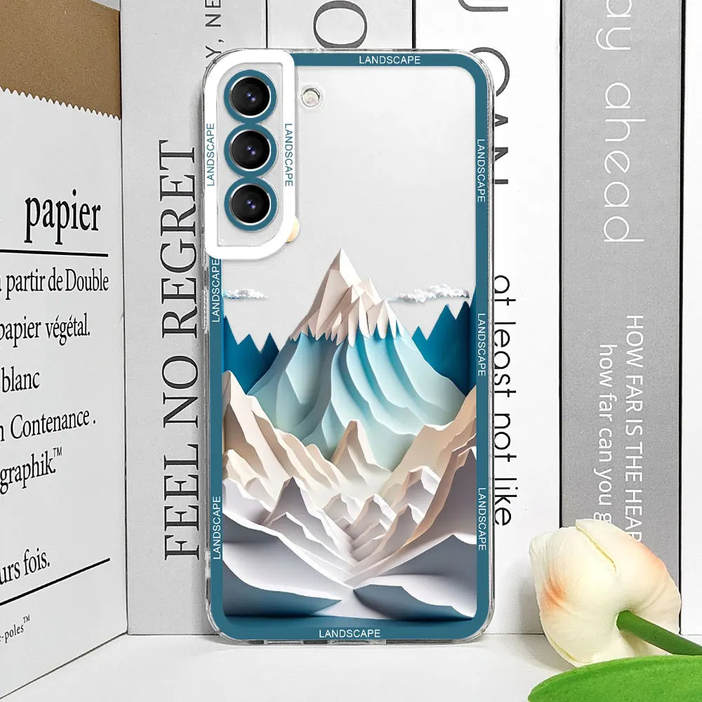 Printing Landscape Creative Mountain Transparent Phone Cases for Samsung