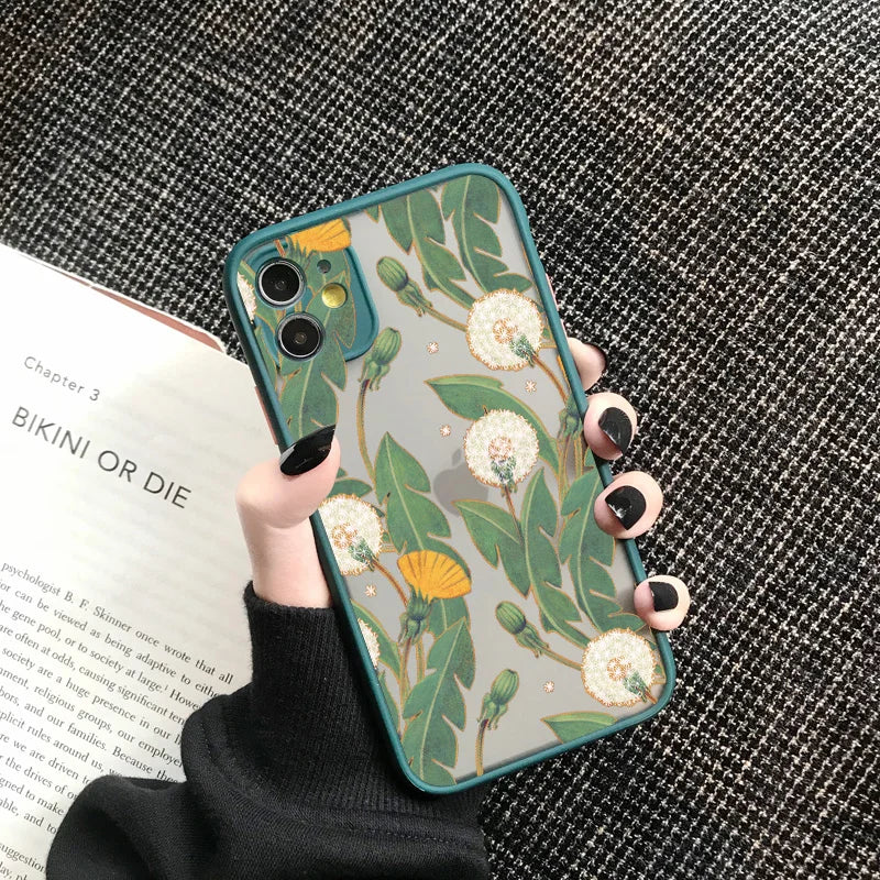 Retro Banana Leaf Flower Phone Case For iPhone
