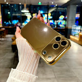 Solid Color Shockproof Makeup Mirror Phone Case For iPhone