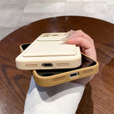 Card Slot Pocket Holder Wallet Case For iPhone