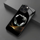 Crystal Clear For Apple Pattern Tempered Glass Phone Case For iPhone