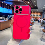 Original Liquid Silicone Large Window Phone Case For iPhone