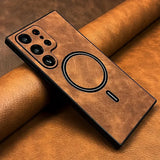 Luxury Leather Magnetic Case For Samsung