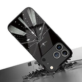 Night View Runway Airplane Tempered Glass Black Phone Case For iPhone