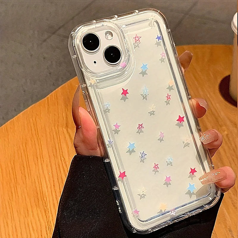 Small Flower Stars Soft Case For iPhone