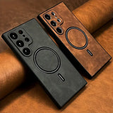 Luxury Leather Magnetic Case For Samsung