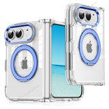 Magnetic 360 Metal Stand Phone Case For iPhone  DUO Clear Hinge Protection Shockproof Protector Cover