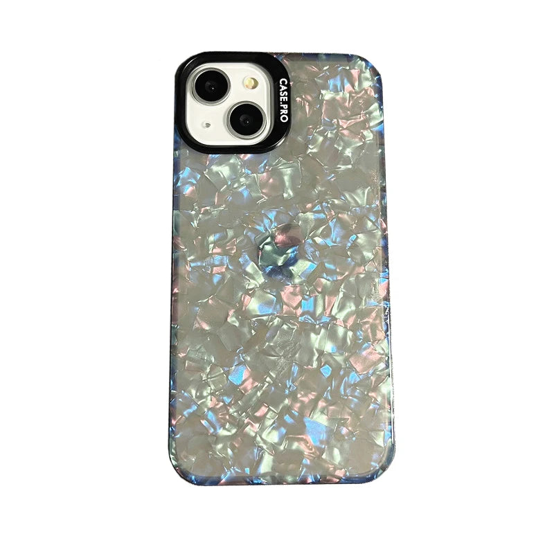 Bling Glitter Dream Conch Shell Marble Case For iPhone