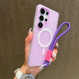 Candy Color Matte  With Lanyard Soft Cover  Phone Case For Samsung