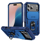 Heavy Duty Build in 360° Rotate Kickstand Slide Camera Case For iPhone