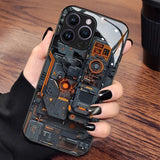 Creative Circuit Board Pattern Glass Material Phone Case For iPhone