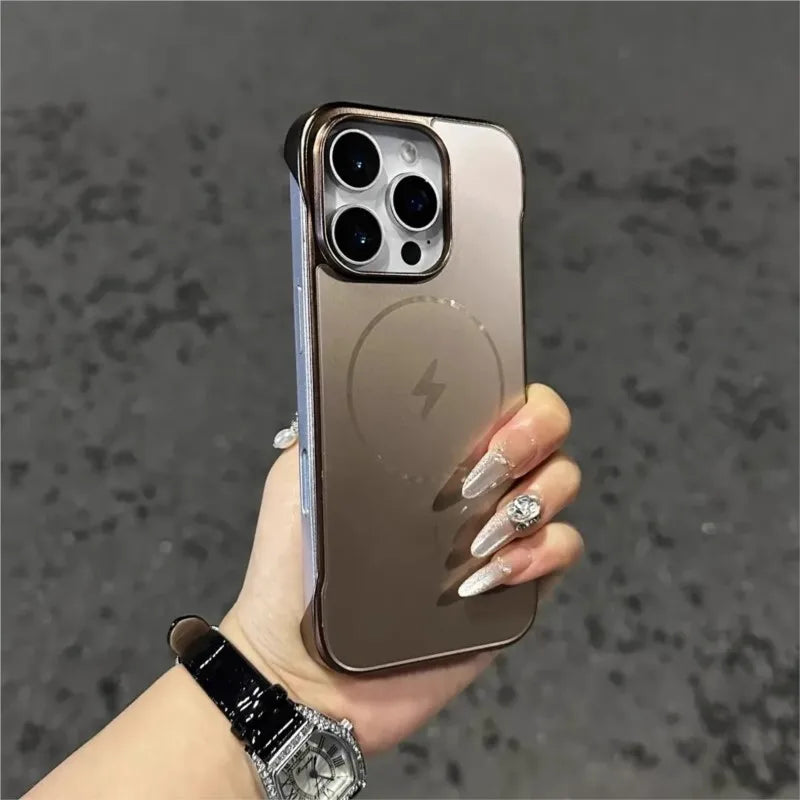 Luxury Plating Matte Frameless Case For iPhone