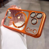 Luxury Plating Ultra Thin Magnetic Hard Clear Phone Case for iPhone
