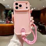 Soft Bumper Liquid Silicone Lanyard Strap Phone Case For iPhone