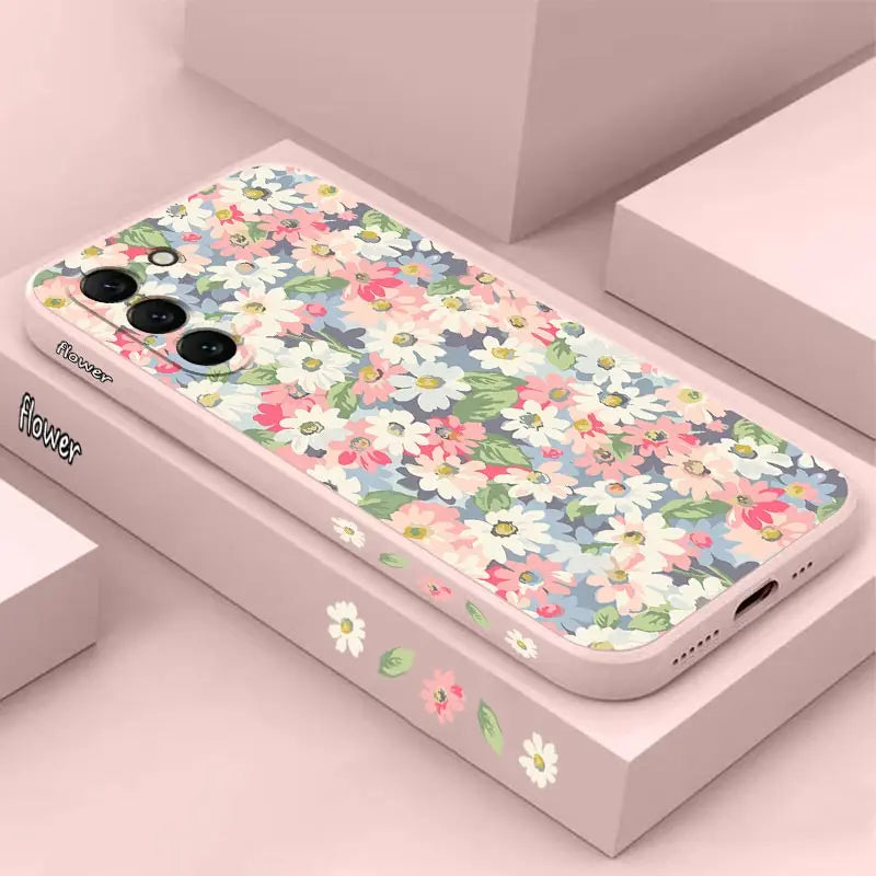 Canvas Flower Silicone Phone Case For Samsung