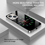 Luminous Electronic Dial Pattern Tempered Glass Phone Case For iPhone