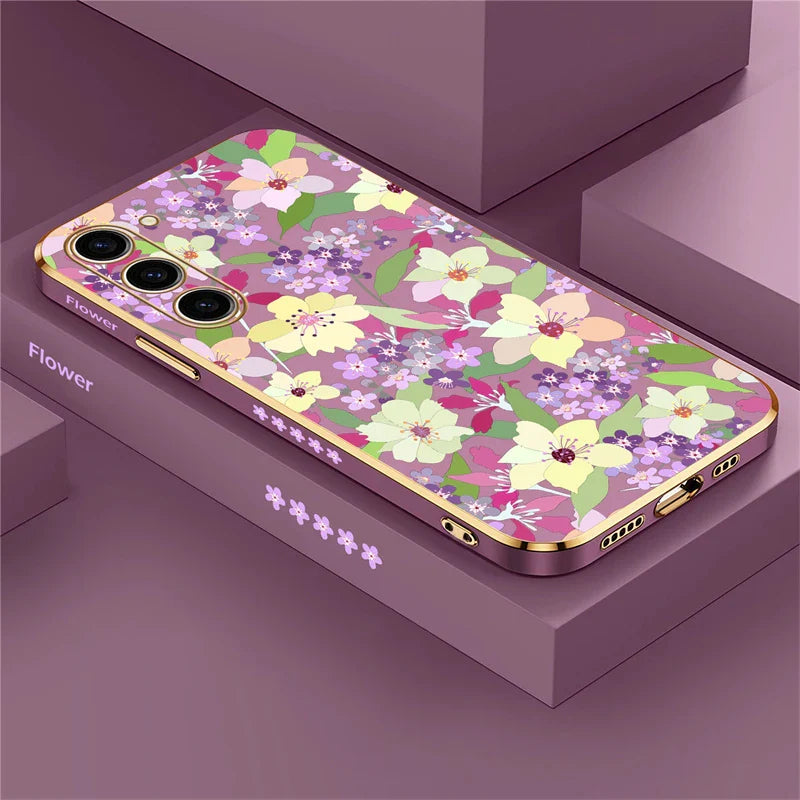 Flowers Plating Phone Case For Samsung