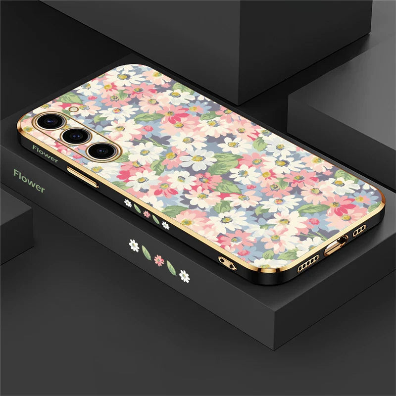 Flowers Plating Phone Case For Samsung