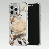 Elegant Golden Lotus Flower Plating Airbag Phone Case For Samsung