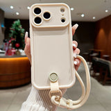 Soft Bumper Liquid Silicone Lanyard Strap Phone Case For iPhone