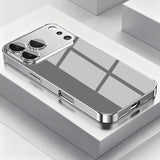 Silver Metallic Paint Electroplated Glass Phone Case for iPhone