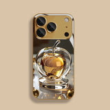 Transparent Golden  Tempered Glass Phone Case For iPhone