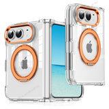 Magnetic 360 Metal Stand Phone Case For iPhone  DUO Clear Hinge Protection Shockproof Protector Cover