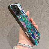Retro Gothic Style Colorful Floral Tempered Glass Phone Case For iPhone