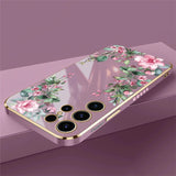 Flower Printing TPU Soft Plating Phone Case For Samsung