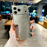 Solid Color Shockproof Makeup Mirror Phone Case For iPhone