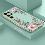 Flower Printing TPU Soft Plating Phone Case For Samsung