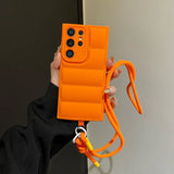 Crossbody Soft Down Jacket Phone Case For Samsung