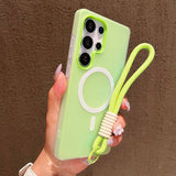 Candy Color Matte  With Lanyard Soft Cover  Phone Case For Samsung