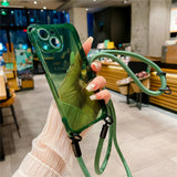 Crossbody Lanyard Cord Rope Necklace Transparent Case For iPhone