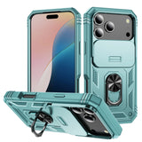 Heavy Duty Build in 360° Rotate Kickstand Slide Camera Case For iPhone