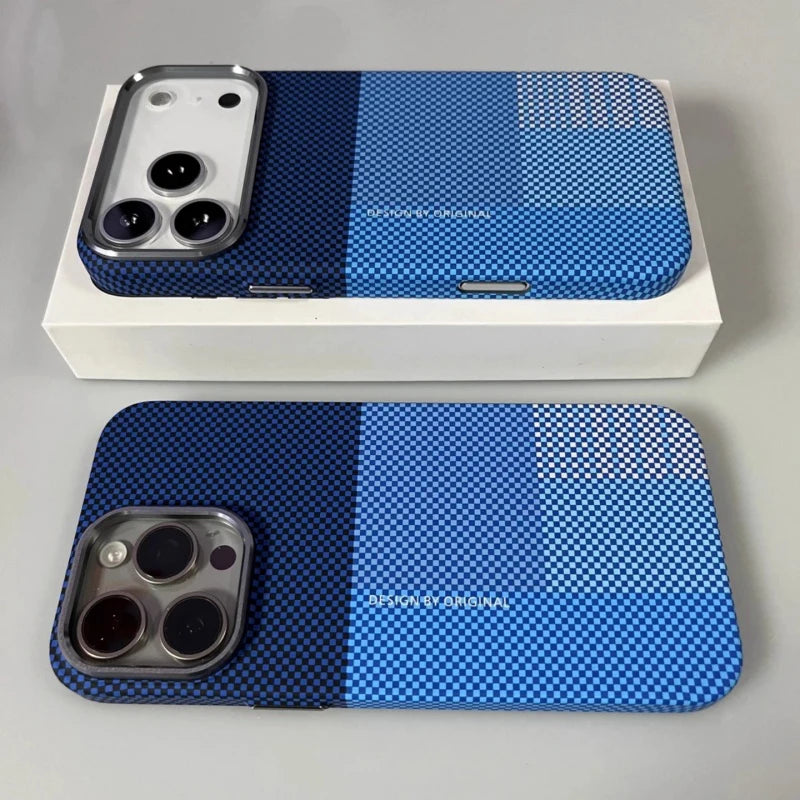 Grid Pattern Magnetic Phone Case For iPhone