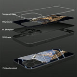 Cool Leopard Animal Print Glass Material Phone Case For iPhone