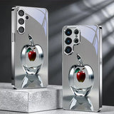Silver crystal fruit core Electroplated Silver Phone Case For Samsung